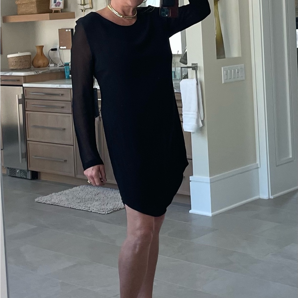 Elegant Black Chiffon Dress NEW
